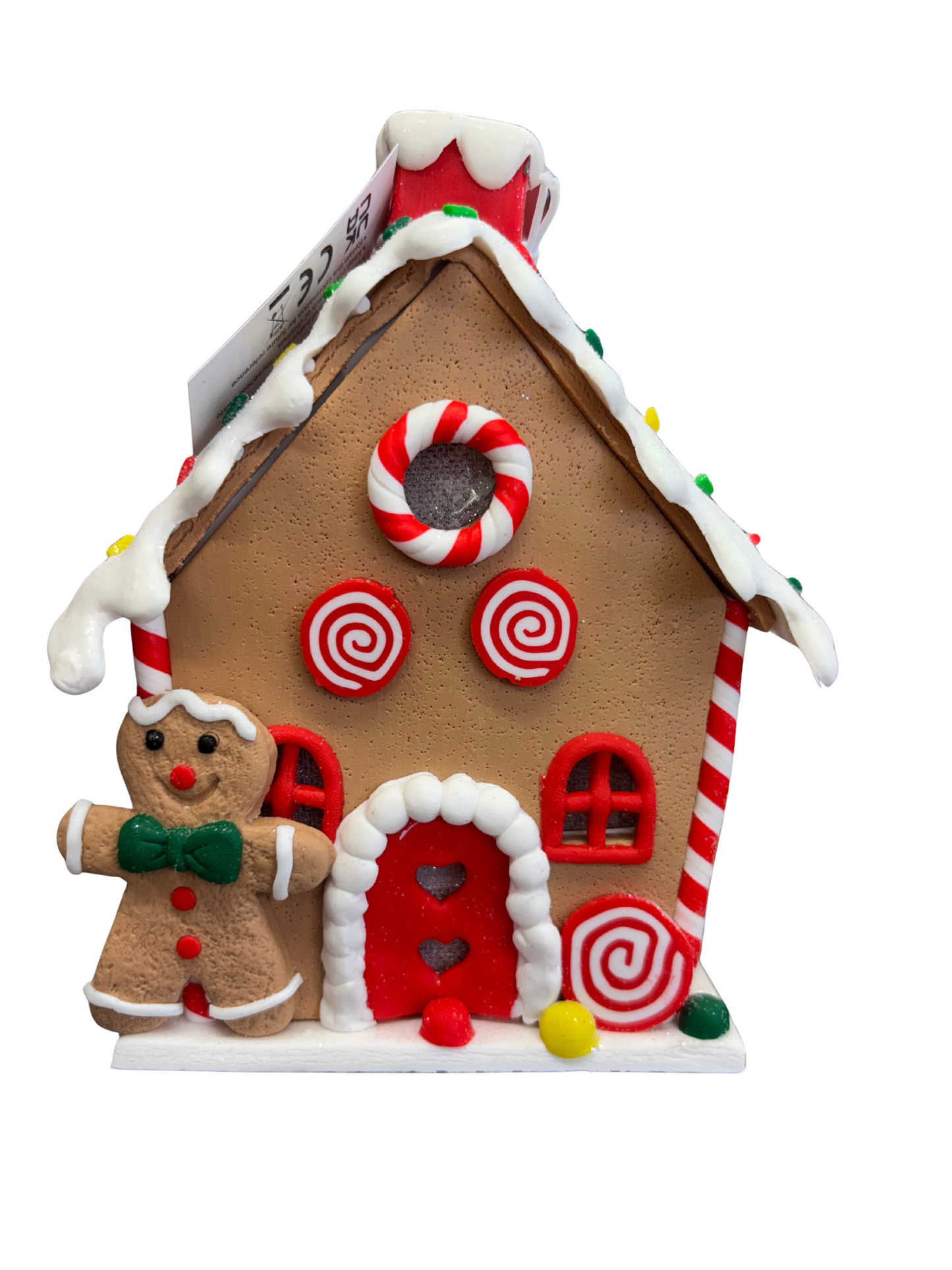 Xmas Cookie LED Gingerbread House Decoration – Medium Ceramic Christmas Ornament