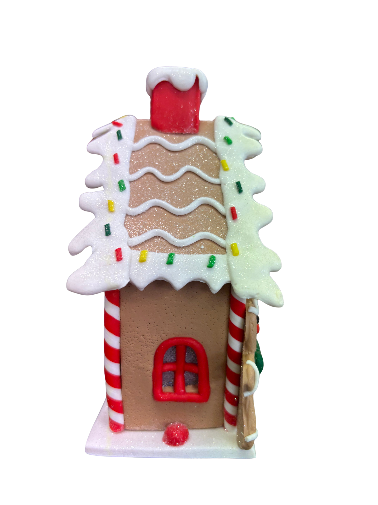 Xmas Cookie LED Gingerbread House Decoration – Medium Ceramic Christmas Ornament