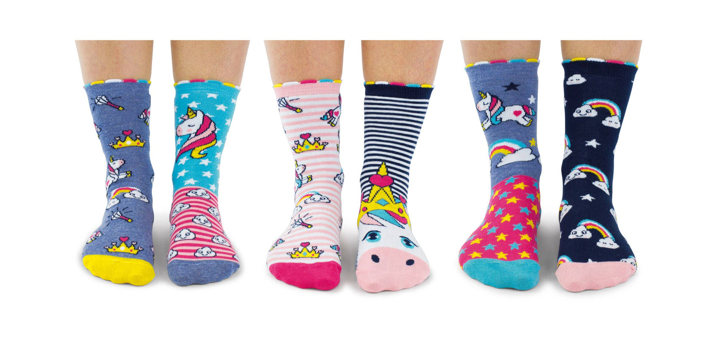Sock Academy - UNICORN DAZE | 6 Odd Socks Gift Box - United Oddsocks