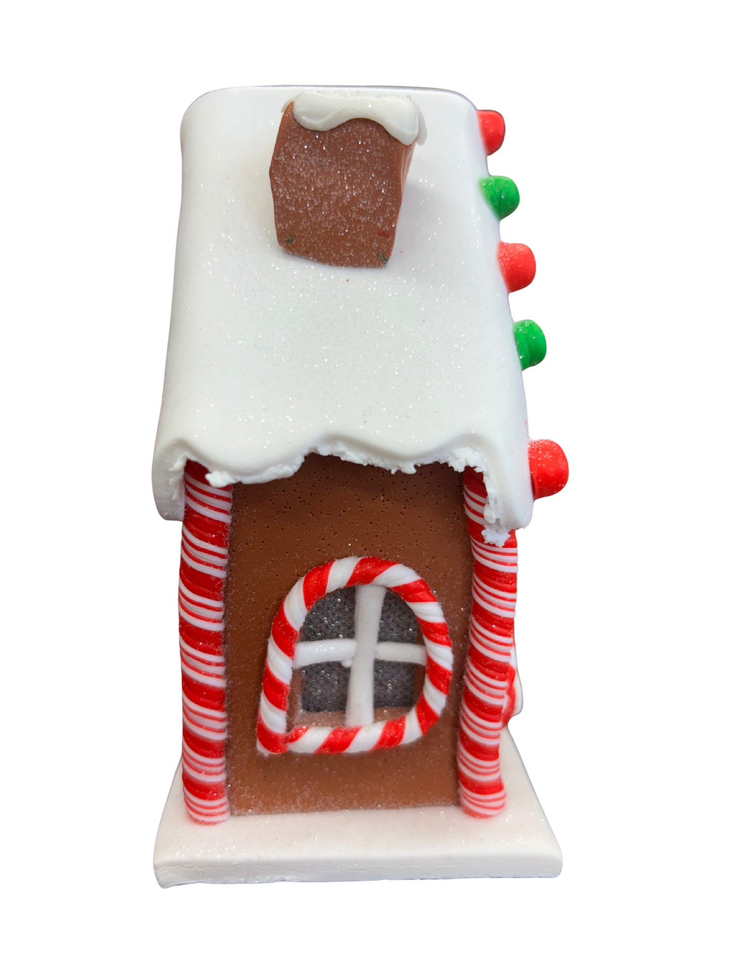 Xmas Cookie LED Gingerbread House Decoration – Medium Ceramic Christmas Ornament