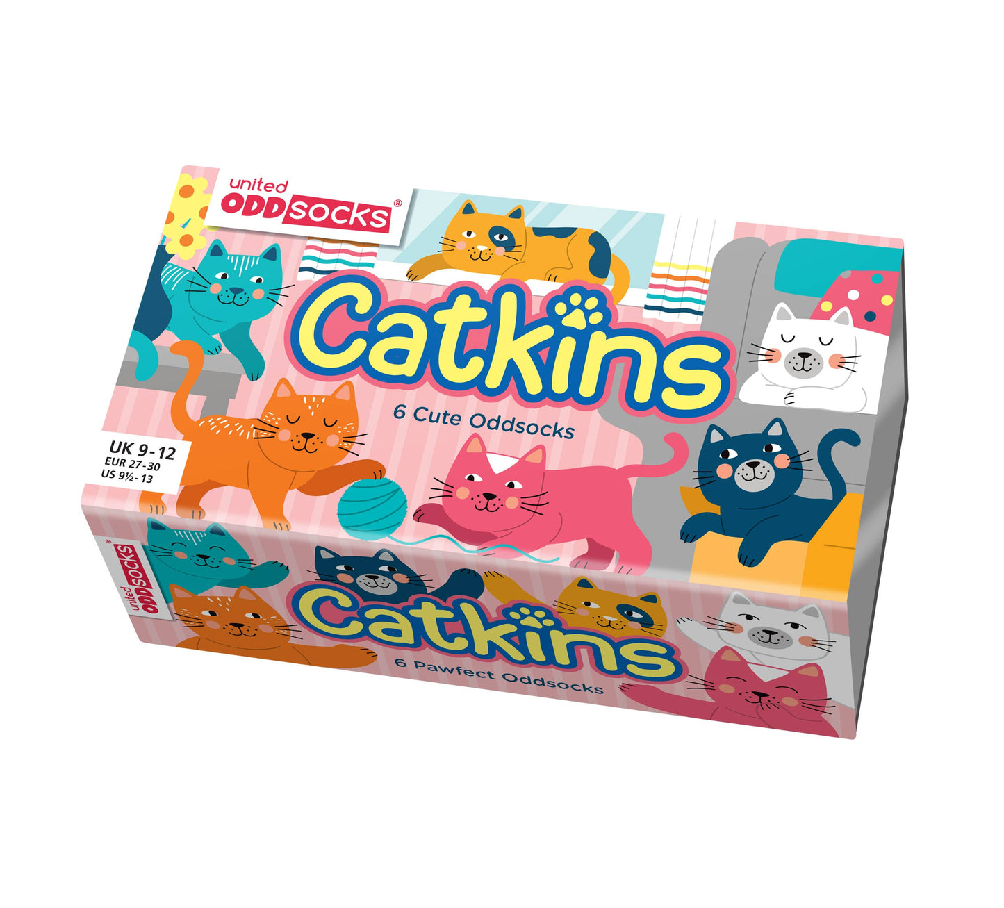 Sock Academy - CATKINS | 6 Odd Socks Gift Box - United Oddsocks