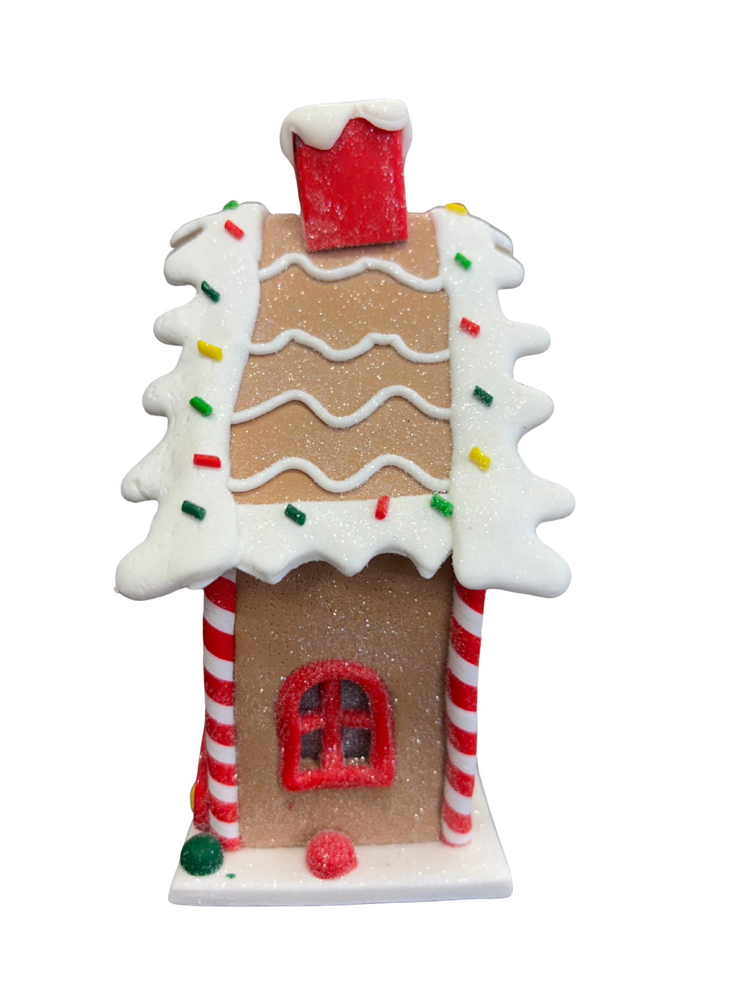 Xmas Cookie LED Gingerbread House Decoration – Medium Ceramic Christmas Ornament