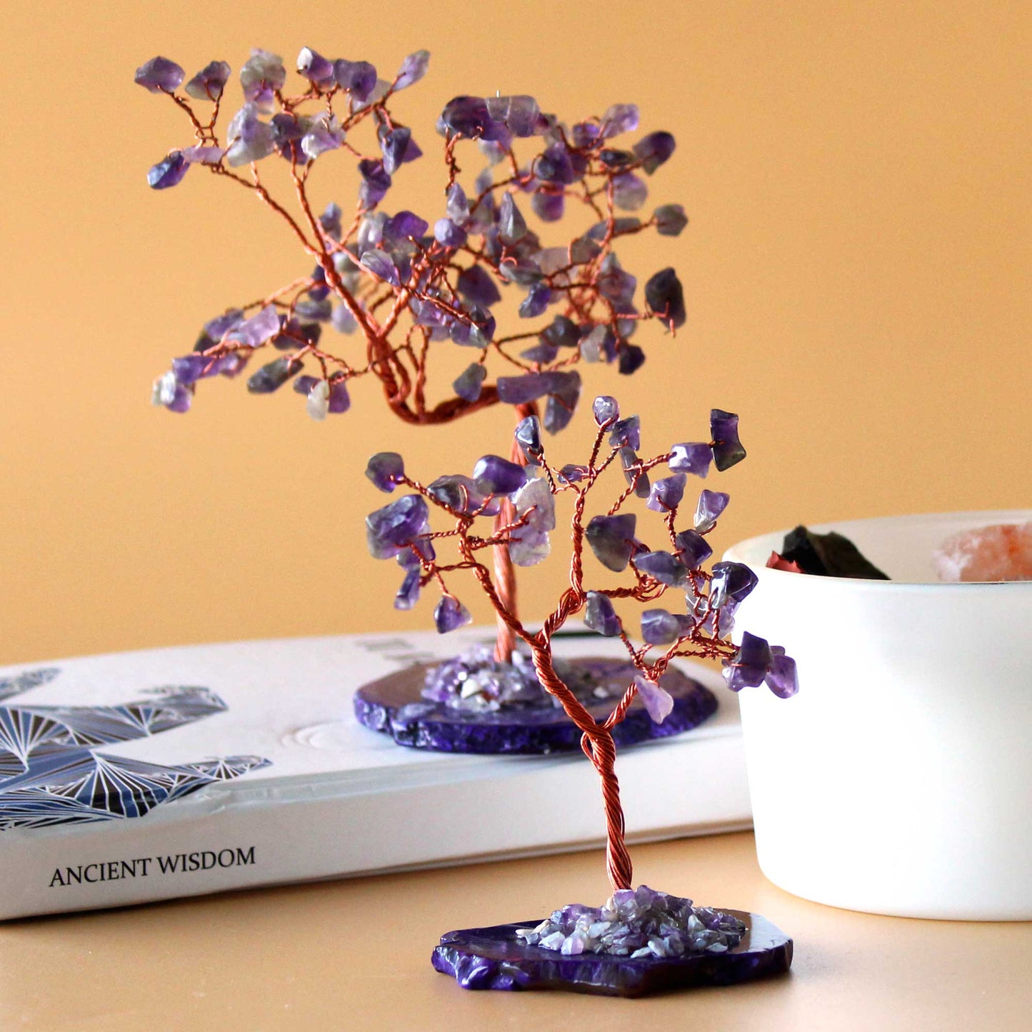 Ancient Wisdom - Amethyst on Natural Agate Base (35 stones)