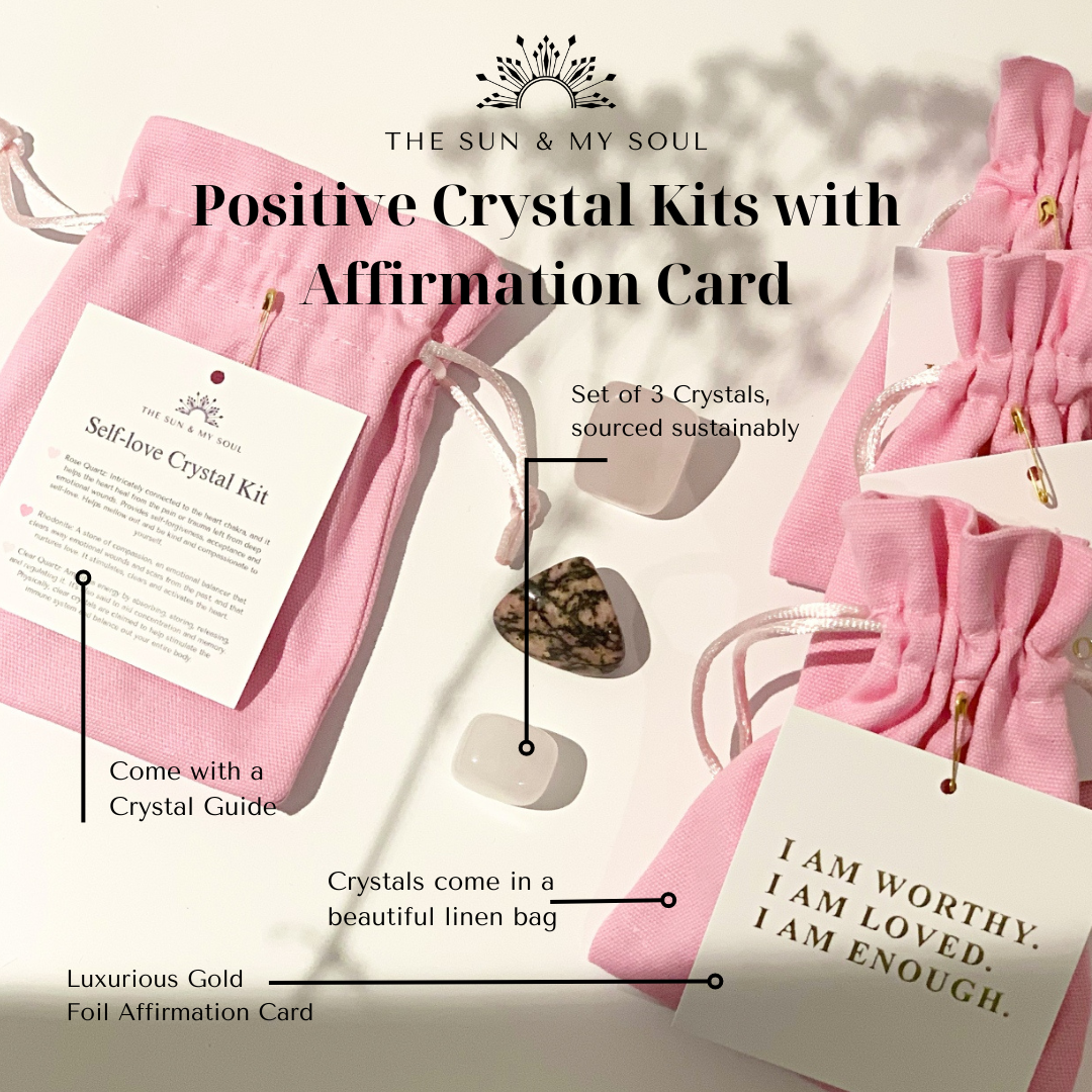 The Sun & My Soul Bath Bomb Soak Wellness Gifts - Self Love Crystals Gift⎜Rose Quartz, Clear Quartz, Rhodonite