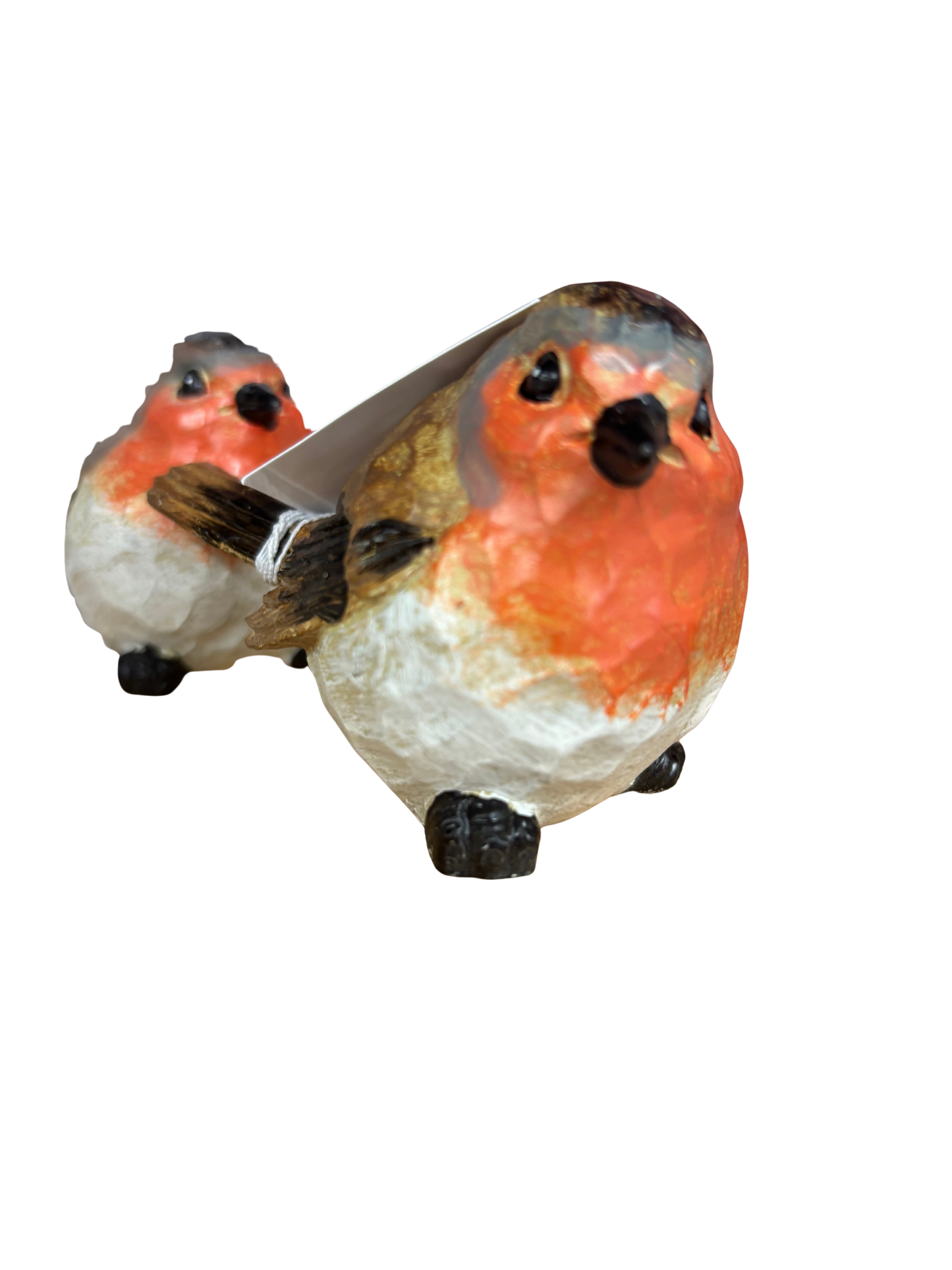 Carved Look Robin Ornament – Hand-Painted Small & Mini Bird Figurines