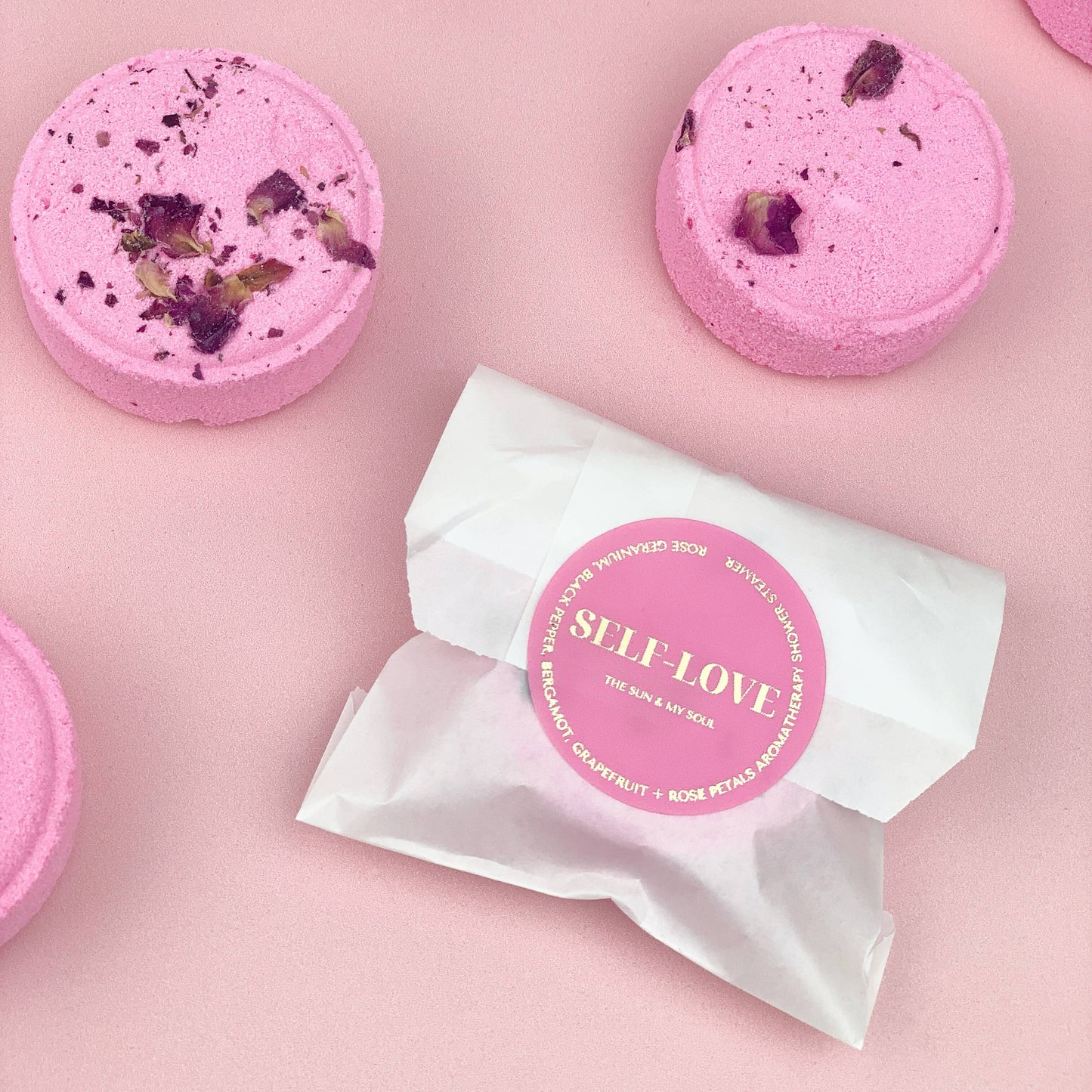 The Sun & My Soul Bath Bomb Soak Wellness Gifts - Self Love Aromatherapy Shower Steamer⎜Rose Bath Bomb Fizzer