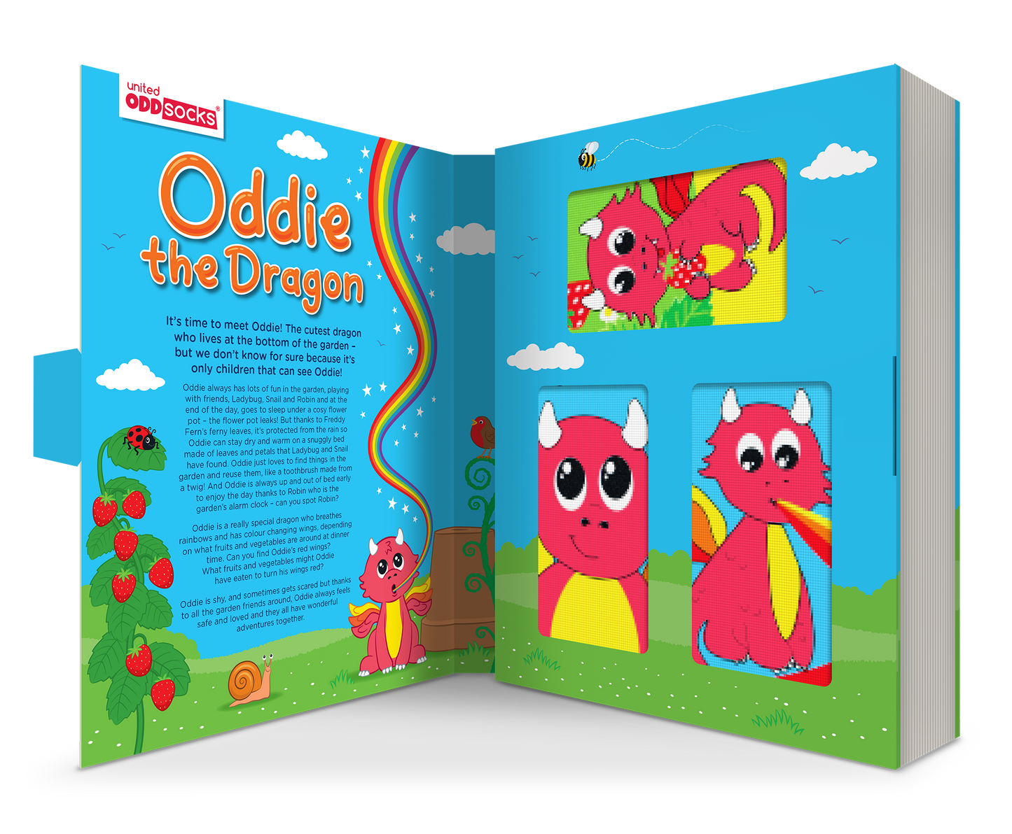Sock Academy - ODDIE THE DRAGON | 6 Odd Socks Gift Box - United Oddsocks
