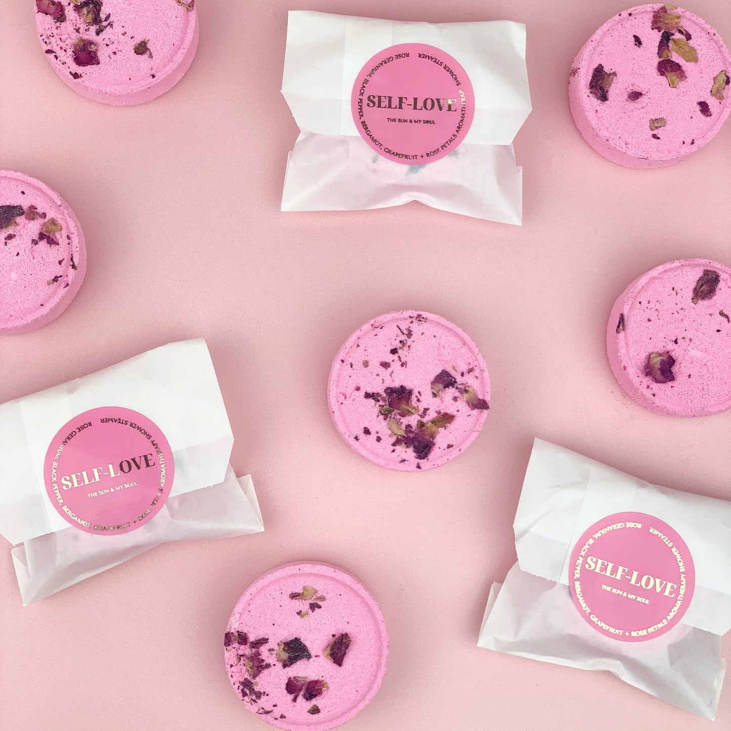 The Sun & My Soul Bath Bomb Soak Wellness Gifts - Self Love Aromatherapy Shower Steamer⎜Rose Bath Bomb Fizzer