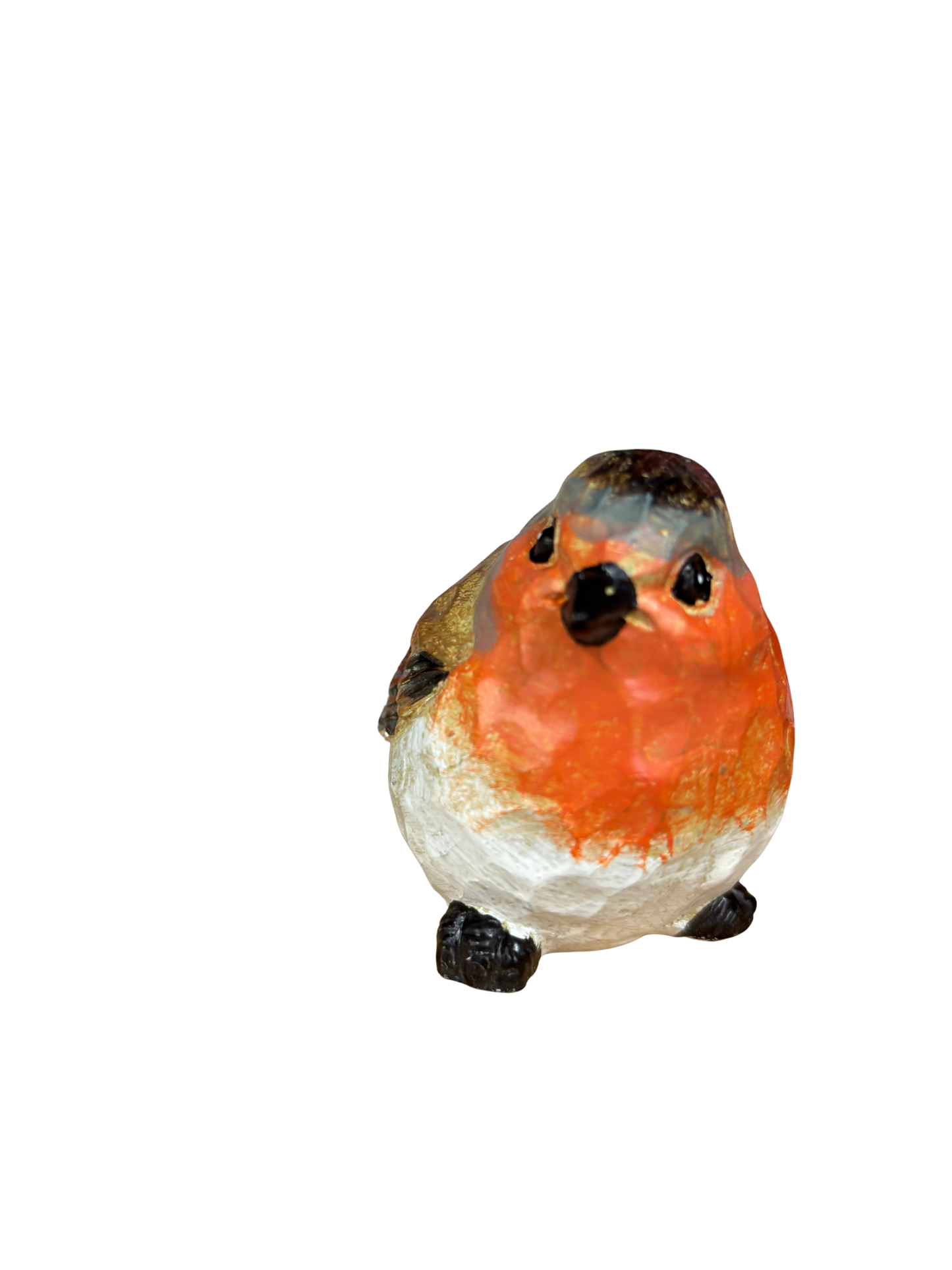 Carved Look Robin Ornament – Hand-Painted Small & Mini Bird Figurines