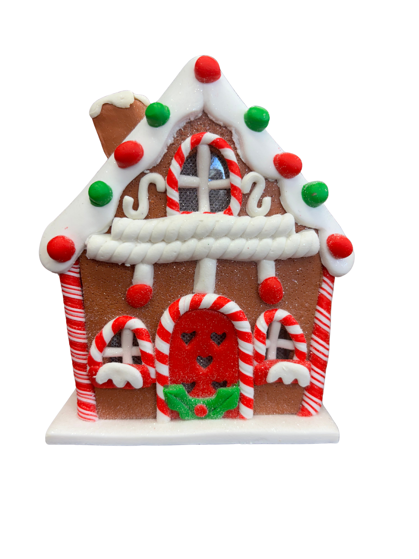 Xmas Cookie LED Gingerbread House Decoration – Medium Ceramic Christmas Ornament