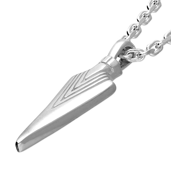 Sterling Silver Arrow Tip Necklace – 50cm Belcher Chain