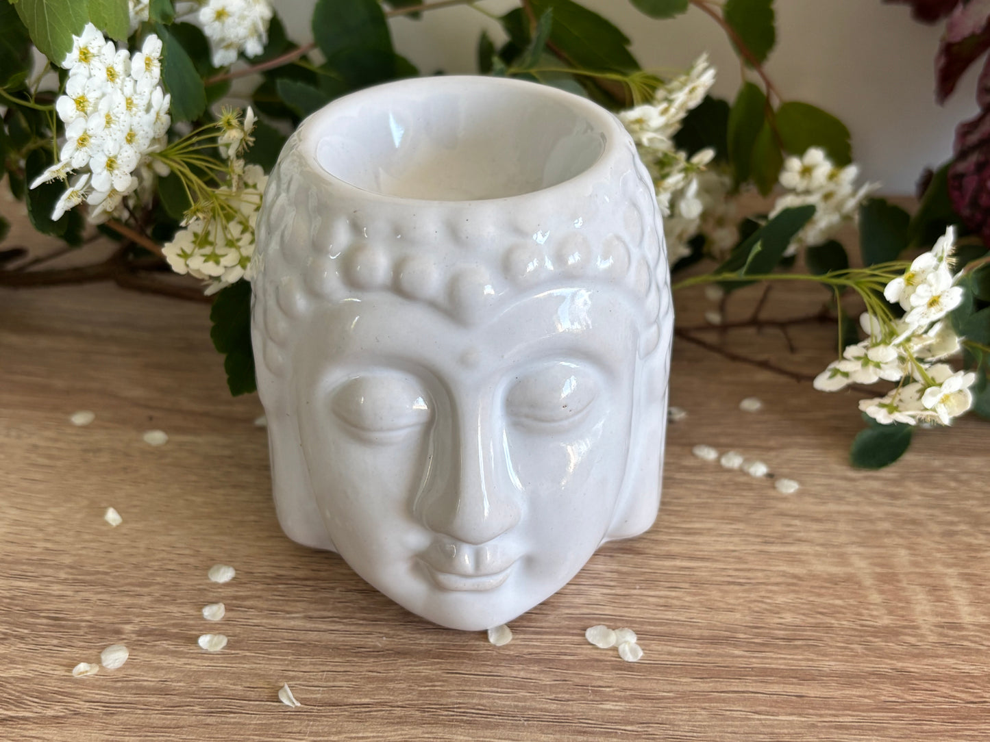 Budda Head Oil Burner - Ceramic Aromatherapy Diffuser, 8 cm
