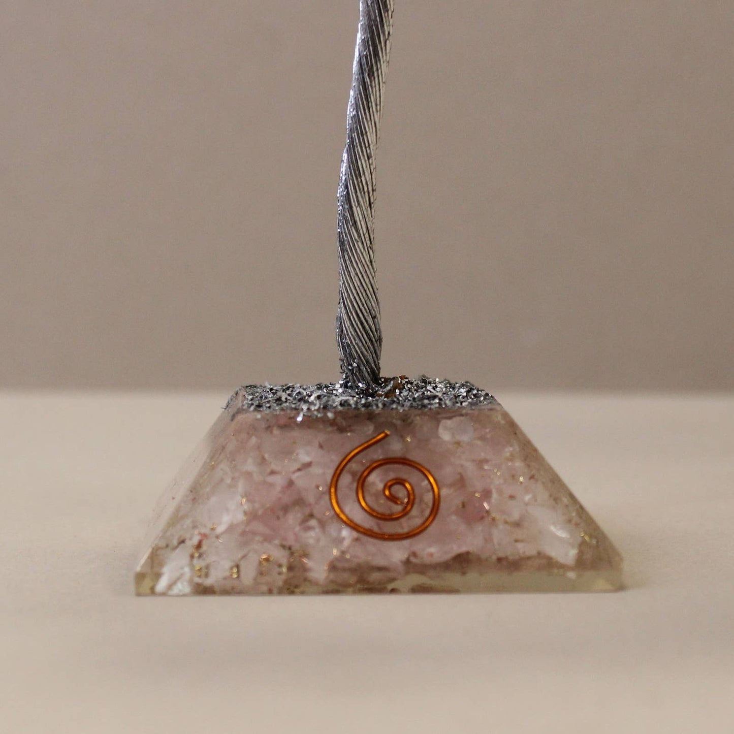 Ancient Wisdom - Rose Quartz Gemstone Tree with Orgonite Base