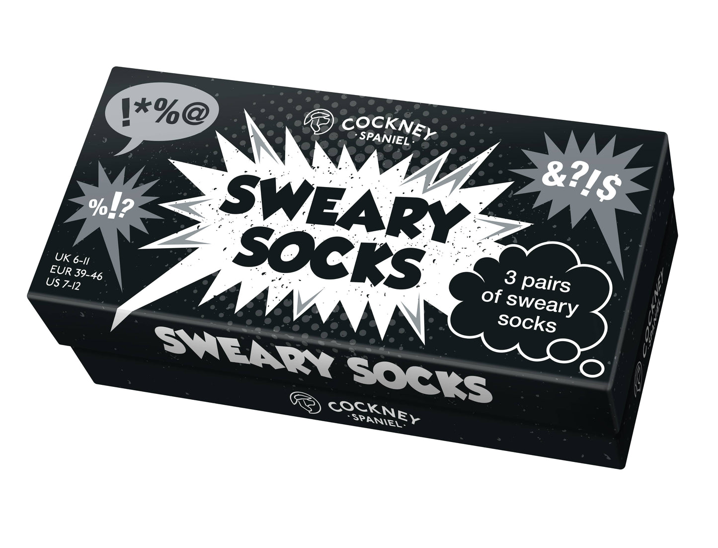 Sock Academy - SWEARY SOCKS - 3 Matching Pairs of Socks |Cockney Spaniel