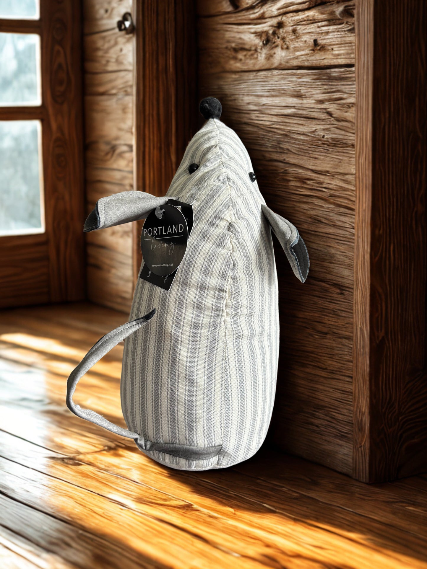 Striped Mouse Door Stop – Fabric Animal Doorstop with Tail and Ears, 26cm