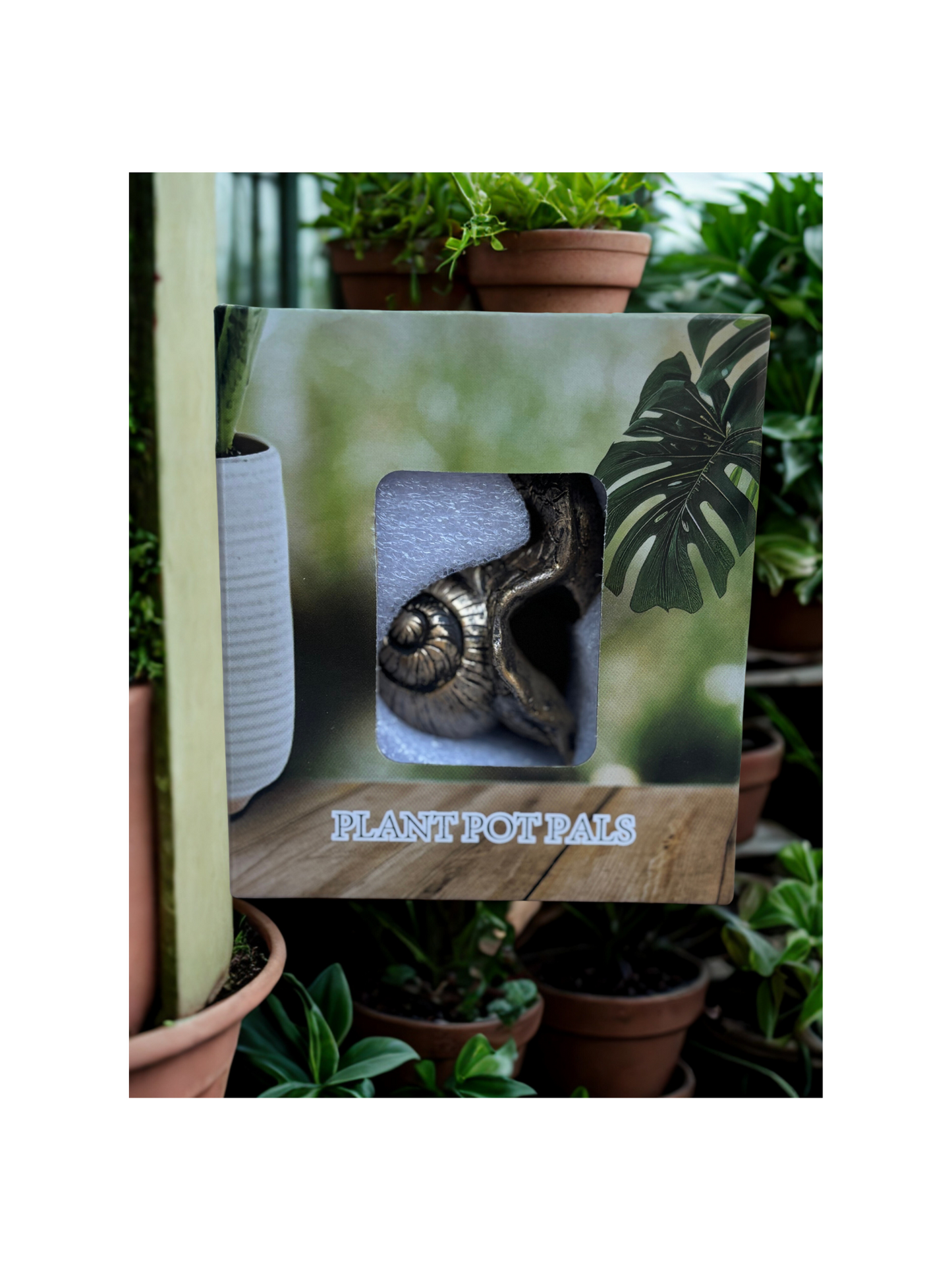 Bronze Snail Plant Pot Pal - Quirky Garden Friend for Pots & Planters