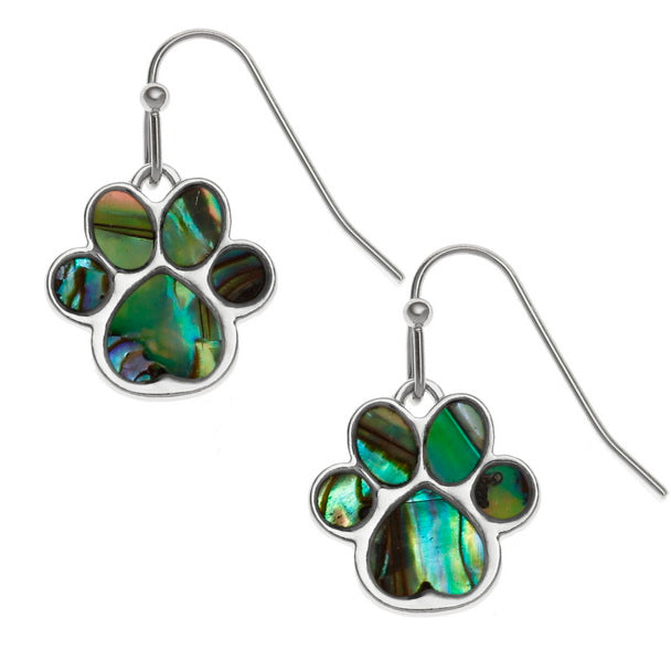 Paw Print Earrings – Paua Shell Pet Jewellery by Tide