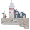 Sandy Bay Hanging Plaque Lighthouse & Houses – Coastal Nautical Wall Decor