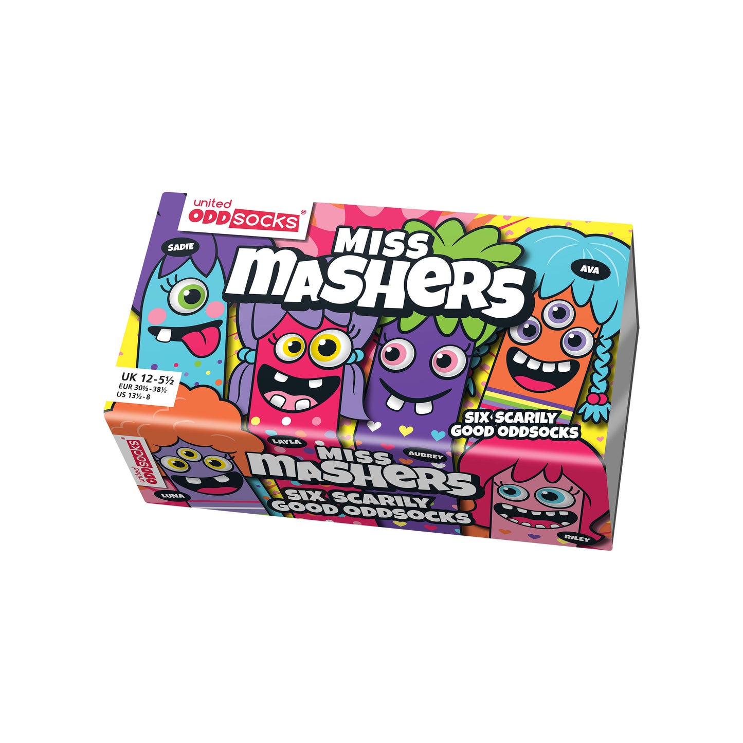 Sock Academy - MISS MASHERS | 6 Odd Socks Gift Box - United Oddsocks