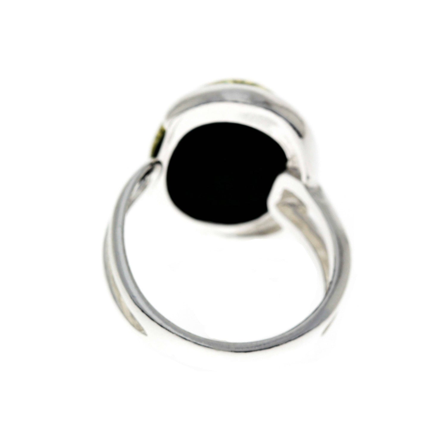 SilverAmber Jewellery - 925 Sterling Silver & Baltic Amber Classic Adjustable Ring - GL464