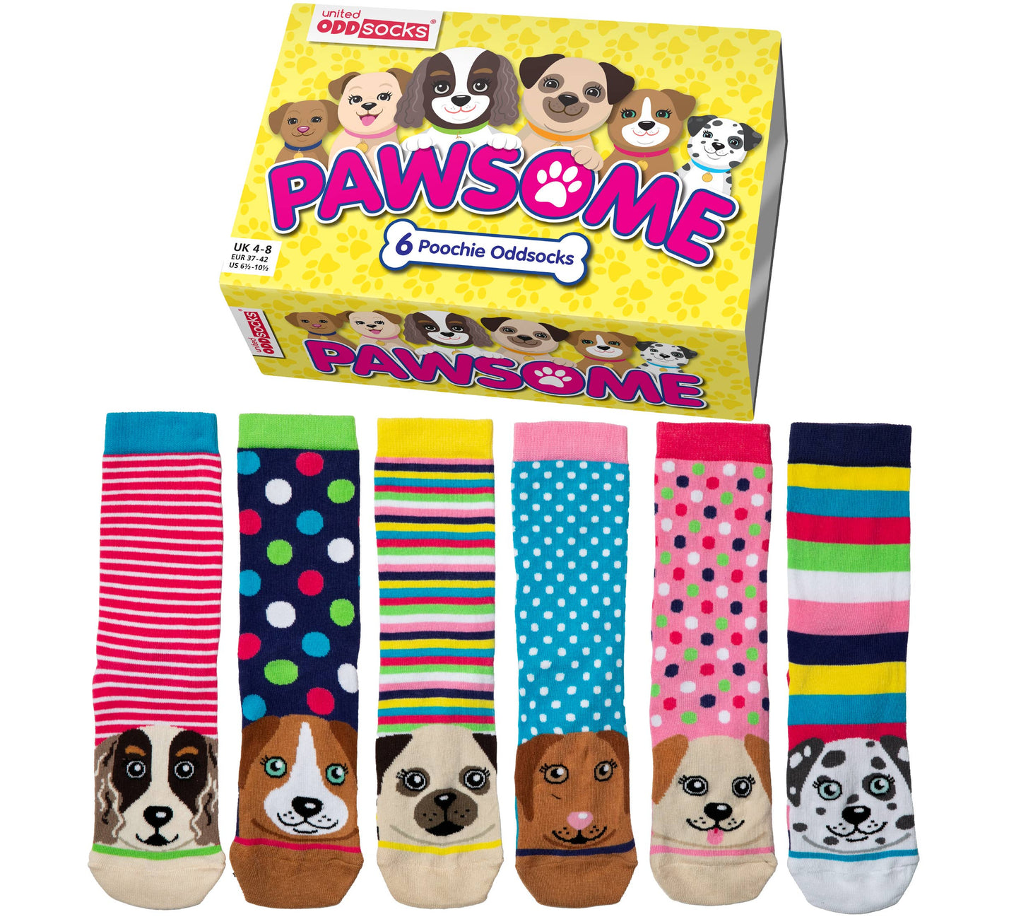 Sock Academy - PAWSOME | 6 Odd Socks Gift Box - United Oddsocks