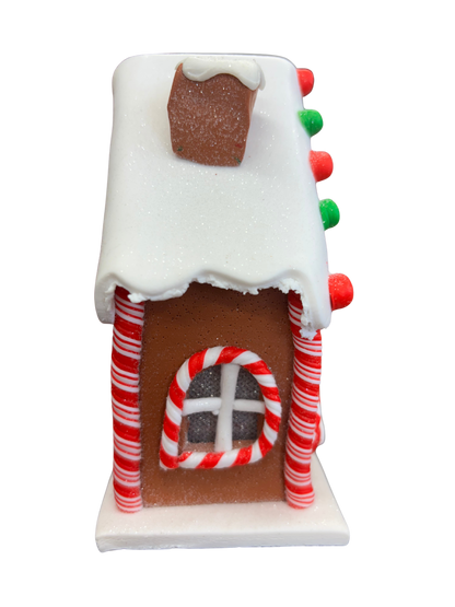 Xmas Cookie LED Gingerbread House Decoration – Medium Ceramic Christmas Ornament