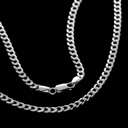 SilverAmber Jewellery - Made in Italy - 925 Sterling Silver 4 mm Thick Classic Men Unisex Curbs Chain Necklace - GA-GMN1
