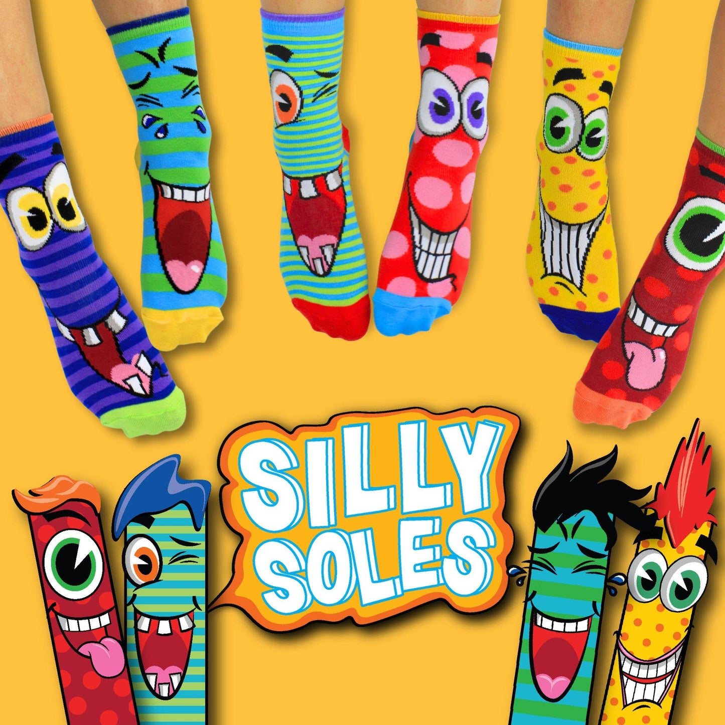 Sock Academy - SILLY SOLES  - 6 Odd Socks Gift Box | United Oddsocks