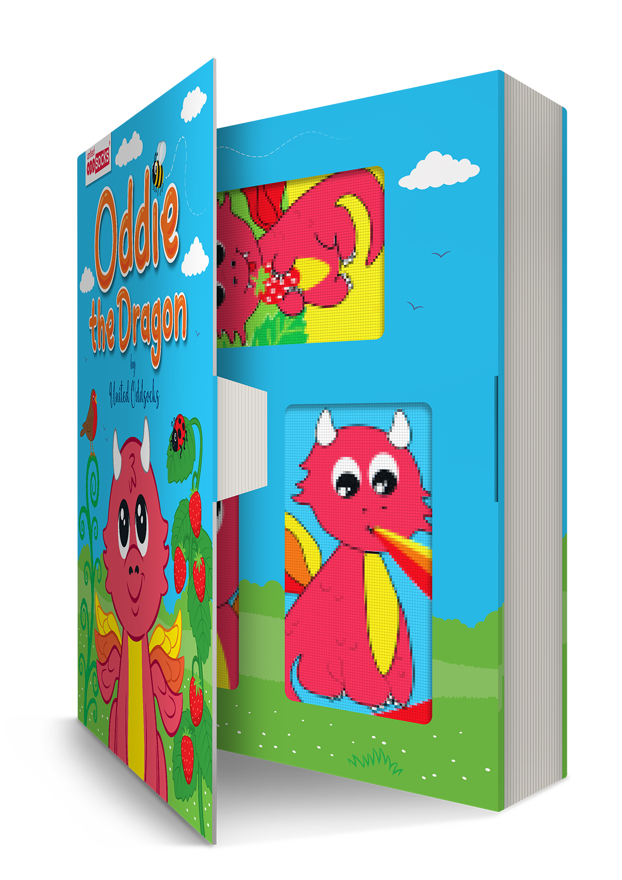 Sock Academy - ODDIE THE DRAGON | 6 Odd Socks Gift Box - United Oddsocks