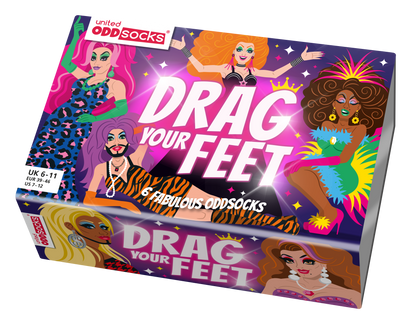 Sock Academy - DRAG YOUR FEET| 6 Odd Socks Gift Box - United Oddsocks