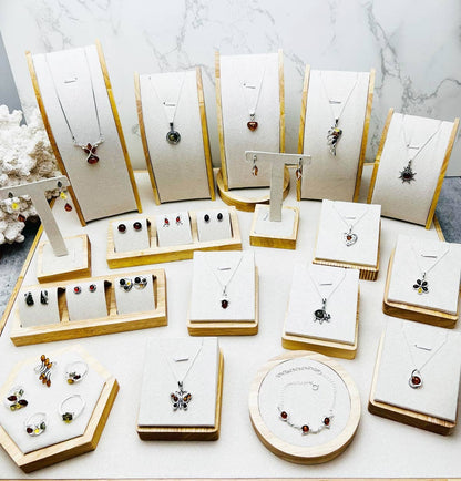 SilverAmber Jewellery - 925 Sterling Silver & Genuine Baltic Amber Jewellery Starter Pack - SP1