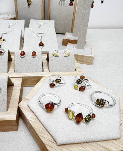 SilverAmber Jewellery - 925 Sterling Silver & Genuine Baltic Amber Jewellery Starter Pack - SP1