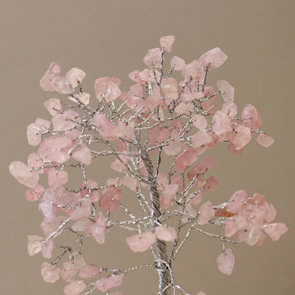 Ancient Wisdom - Rose Quartz Gemstone Tree with Orgonite Base