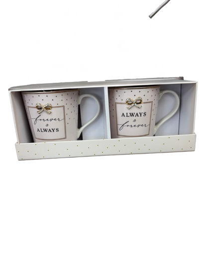 Madelaine By Hearts Designs Mug Set of 2 – Forever & Always Fine China Gift Box