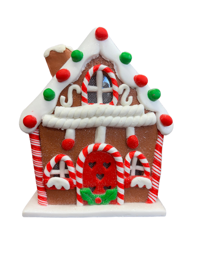 Xmas Cookie LED Gingerbread House Decoration – Medium Ceramic Christmas Ornament