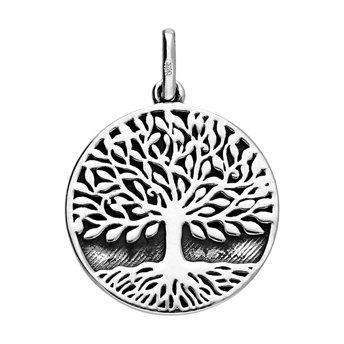 Sterling Silver Tree of Life Pendant – Oxidised Spiritual Necklace