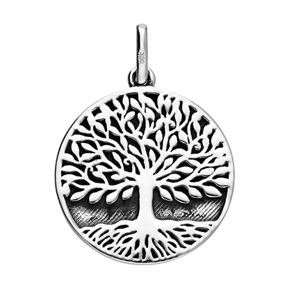Sterling Silver Tree of Life Pendant – Oxidised Spiritual Necklace
