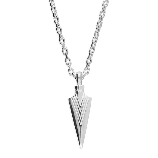 Sterling Silver Arrow Tip Necklace – 50cm Belcher Chain