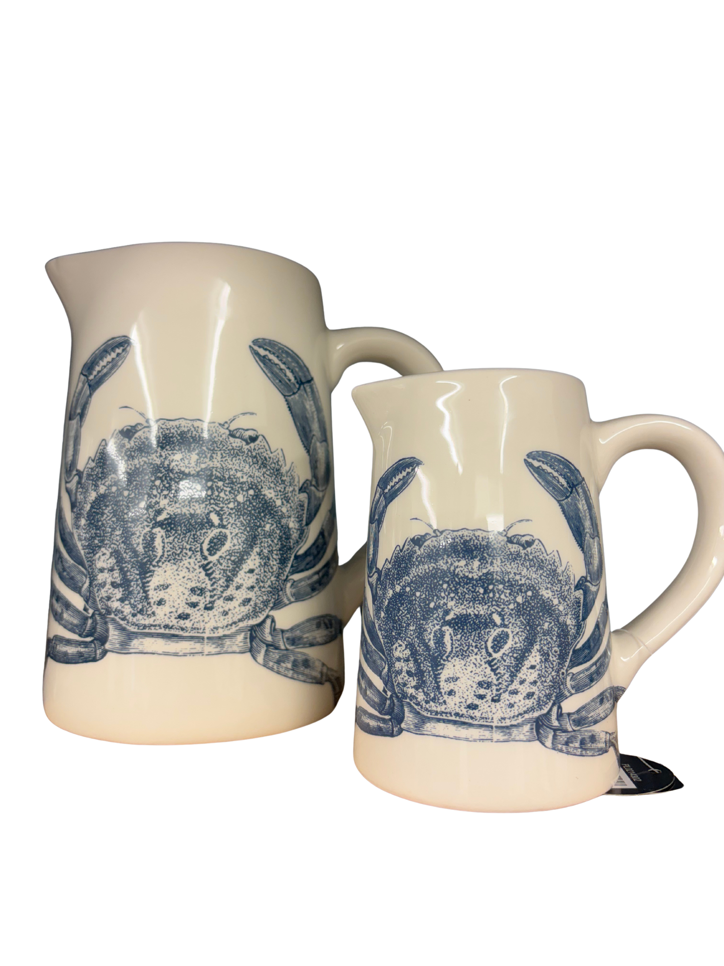 Coastal Dolomite Jug with Blue Crab Design – Nautical Home Décor