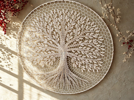 Handmade Macrame Tree of Life Wall Hanging Mandala - Large Boho Dreamcatcher Style