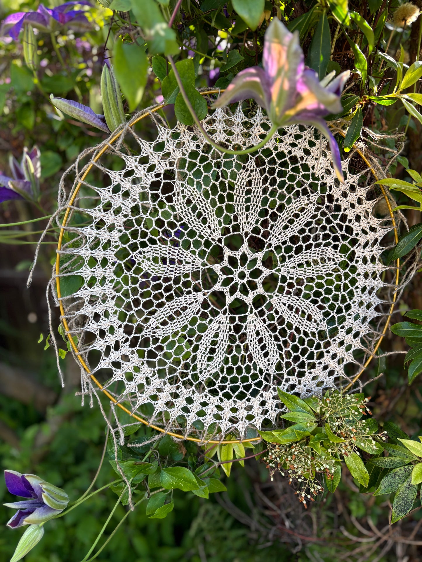 Handmade Rustic Lace Dreamcatcher-Boho Crochet Wall Art for Home Decor
