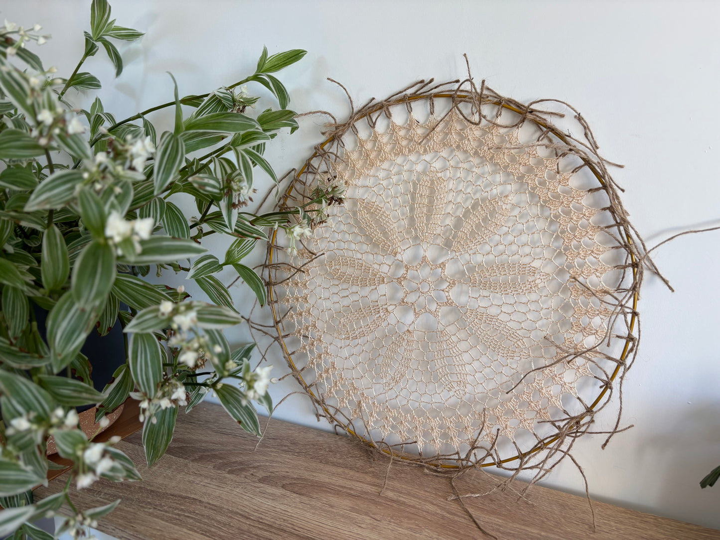 Handmade Rustic Lace Dreamcatcher-Boho Crochet Wall Art for Home Decor