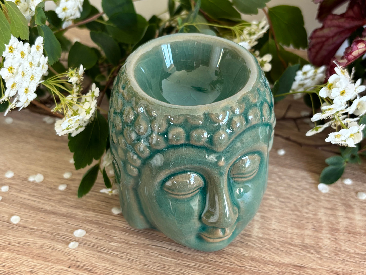 Budda Head Oil Burner - Ceramic Aromatherapy Diffuser, 8 cm
