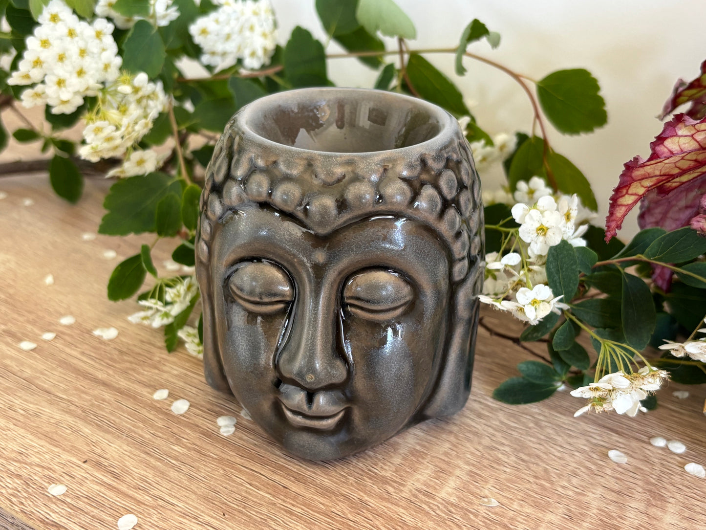 Budda Head Oil Burner - Ceramic Aromatherapy Diffuser, 8 cm