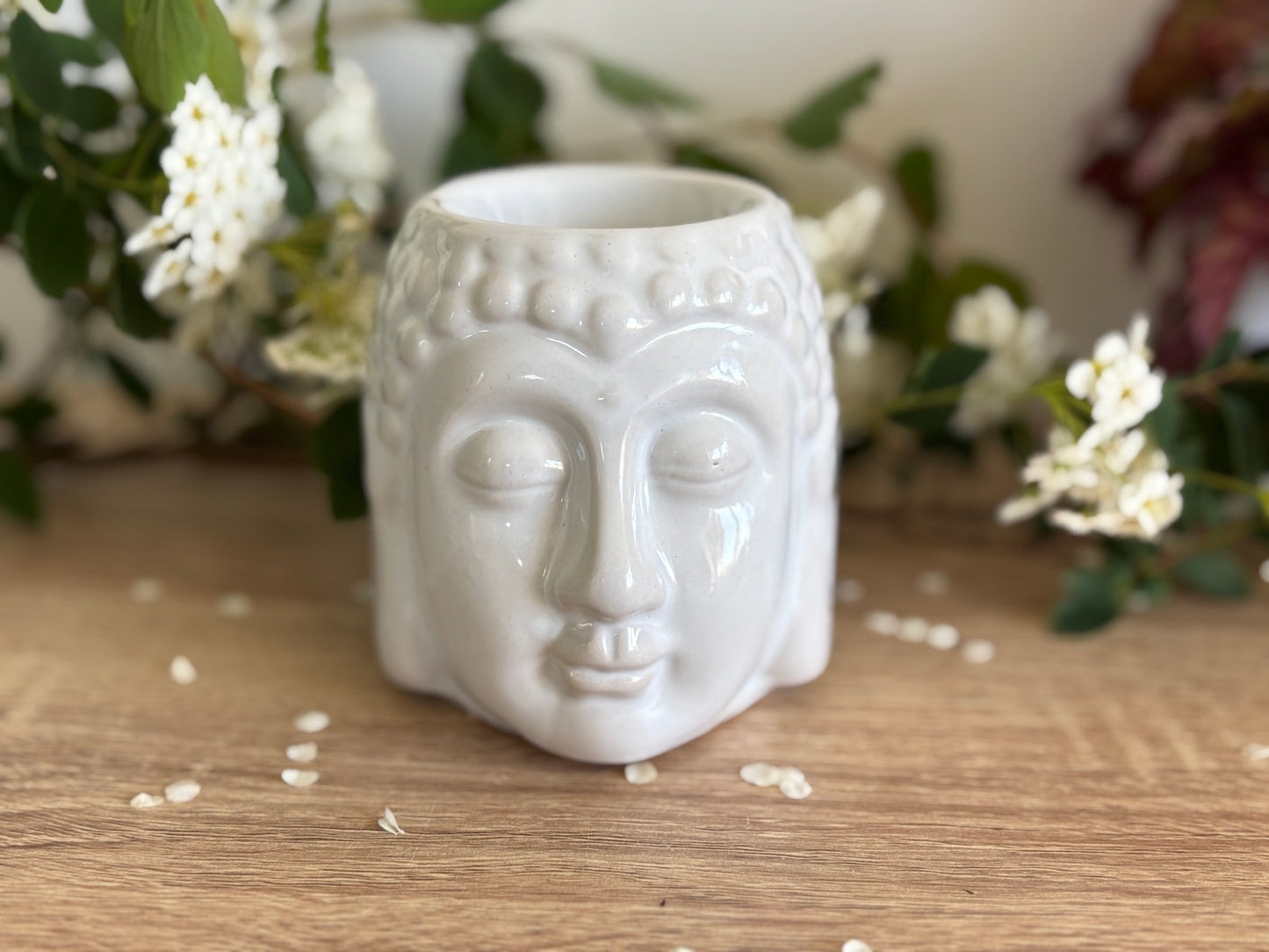 Budda Head Oil Burner - Ceramic Aromatherapy Diffuser, 8 cm