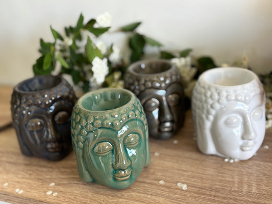 Budda Head Oil Burner - Ceramic Aromatherapy Diffuser, 8 cm