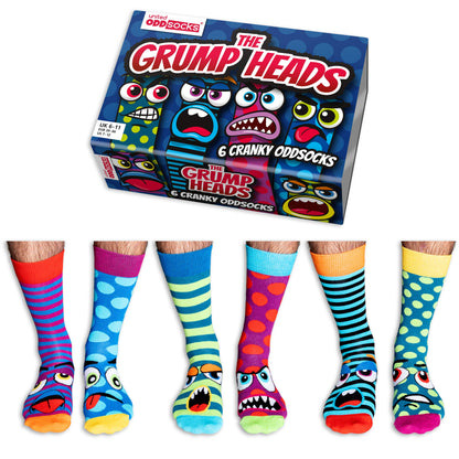 Sock Academy - THE GRUMP HEADS | 6 Odd Socks Gift Box - United Oddsocks