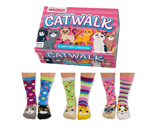 Sock Academy - CATWALK | 6 Odd Socks Gift Box - United Oddsocks