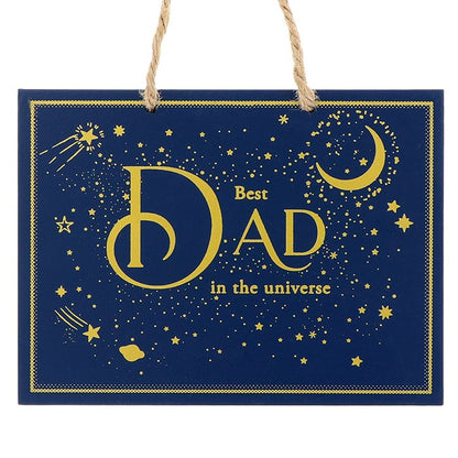 Best Dad in the Universe Hanging Plaque – Father’s Day Gift Sign