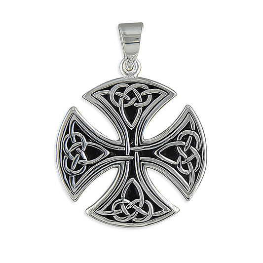 Sterling Silver Celtic Cross Pendant – 925 Knotwork Jewellery for Men & Women (26mm)